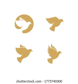 Dove bird logo Template vector illustration