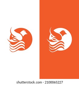 Dove bird logo vector design illustration