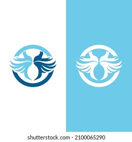 Dove bird logo vector design illustration