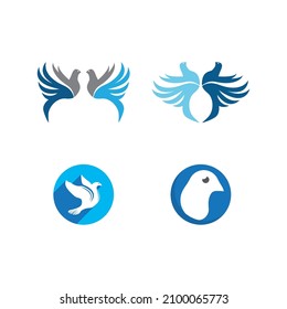 Dove bird logo vector design illustration