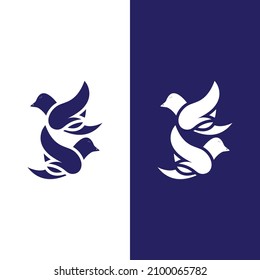 Dove bird logo vector design illustration