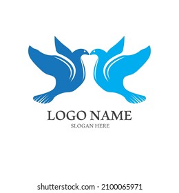 Dove bird logo vector design illustration