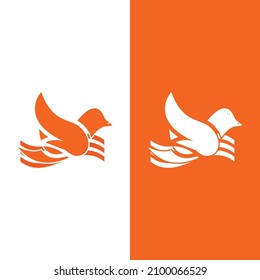 Dove bird logo vector design illustration
