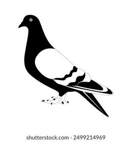 Dove bird logo vector icon 
black and white color elements for advertising templates