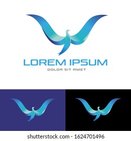 Dove bird logo vector illustration