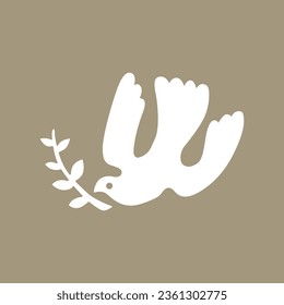 Dove Bird mate naive hippie groovy bloblend peculiar estilo logo vectorial icono