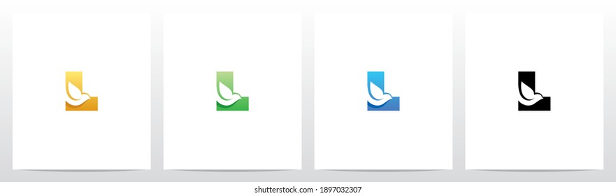 Dove Bird On Letter Logo Design L