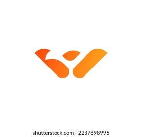 Dove Bird On Letter Logo Design W	