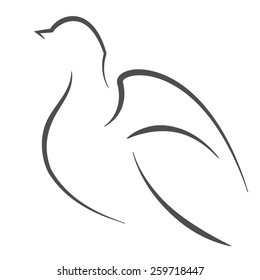 Dove bird outline. Vector symbol illustration.