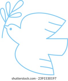 Dove Bird Peace Outline Vector Illustration