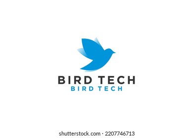 Dove Bird Silhouette Logo Design Minimalist Flat Icon Animal Fly Freedom Symbol