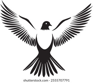 Dove Bird silhouette vector style design 