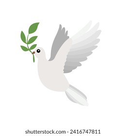 Dove bird vector emoji symbol olive branch