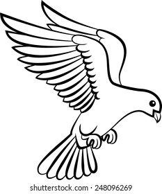 Dove birds logo for peace concept and wedding design