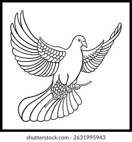 Dove birds logo for peace concept and wedding design