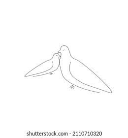 Dove birds silhouette on white background vector illustration