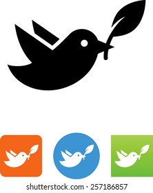 Dove with branch icon