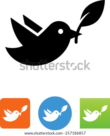 Dove with branch icon