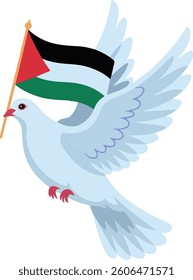 A dove bring Palestine flag vector illustration