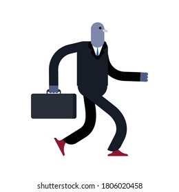 Dove businessman. pigeon boss. City bird vector illustration
 
