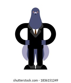 Dove businessman. pigeon boss. City bird vector illustration
 
