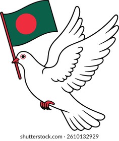 A dove carrying Bangladesh Flag