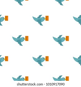 Dove carrying envelope pattern seamless flat style for web vector illustration