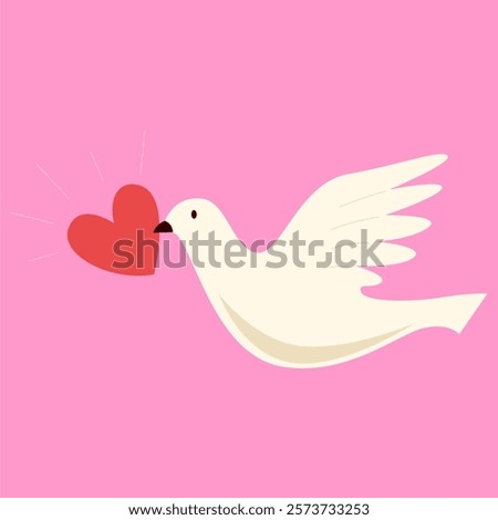 Dove carrying a heart vector 