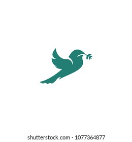 a dove carrying olive branch as a peace symbol of international day of peace logo