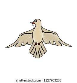 Dove cartoon symbol scribble