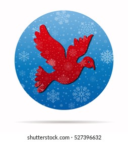 dove christmas icon in circle