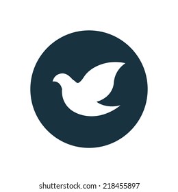 dove circle background icon, isolated on white background 