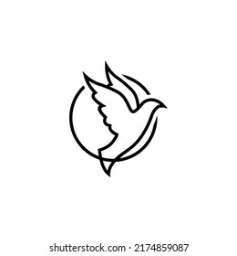 dove in circle design logo