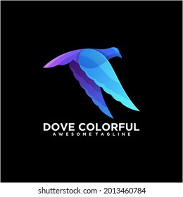 Dove colorful logo design vector