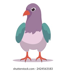 Dove of colorful set. This adorable depiction of a street dove, portrayed in a colorful and whimsical style that adds charm and character to any setting. Vector illustration.
