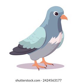 Dove of colorful set. This design feature a street dove in a colorful style, where every brushstroke captures the essence of its beauty and grace. Vector illustration.