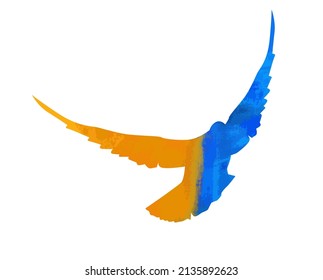 Dove in the colors of the Ukrainian flag. No war. Glory to Ukraine. Vector illustration