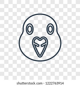 Dove concept vector linear icon isolated on transparent background, Dove concept transparency concept in outline style