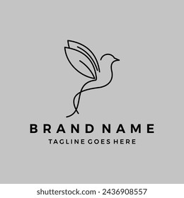 Dove continuous line concept sketch drawing vector illustration