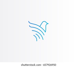The dove, creative vector linear logo in a modern style.