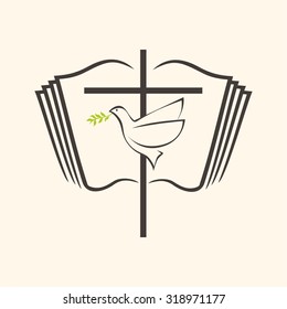 Dove, cross, icon, holy spirit, christianity, symbol