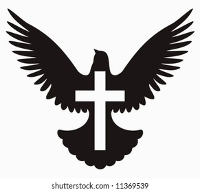 Dove with cross symbol