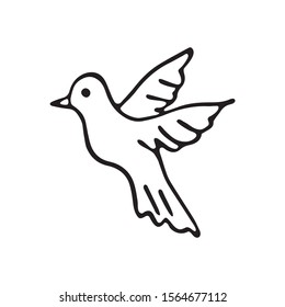 Dove doodle element vector. Valentines day element