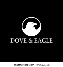 dove and eagle negative space concept vector design template