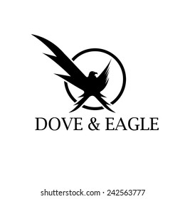 dove and eagle negative space concept vector design template