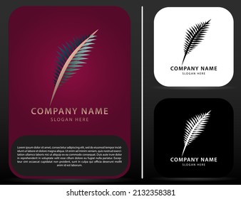 a dove feather logo with a simple and elegant gradation design
