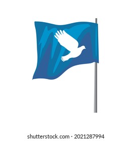 dove in flag peace isolated icon