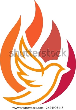 Dove and Flame Logo – Symbol of Peace, Spirit, and Passion