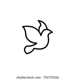 Dove flat icon. Single high quality outline symbol of funeral for web design or mobile app. Thin line signs of death for design logo, visit card, etc. Outline logo of life.