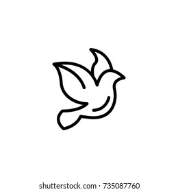 Dove flat icon. Single high quality outline symbol of wedding for web design or mobile app. Thin line signs of love for design logo, visit card, etc. Outline logo of happy